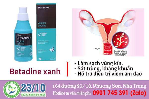 Betadine xanh rửa phụ khoa 